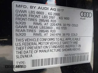 2017 Audi Q7 Prestige z VIN WA1VAAF70HD050053, wystawiony jako IAAI lot #41614112 z przebiegiem 73 892 mil mil oraz . Historia ofert i sprzedaży dostępna na DreamBid. Obrazek 9.