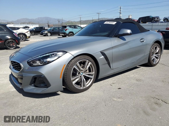 2024 BMW Z4 sDrive30i with VIN WBAHF3C06RWY36286, listed as a Copart auction lot 50296565 with 9,898 mi miles and Salvage title. Bid and sale history available at DreamBid. Image 1.