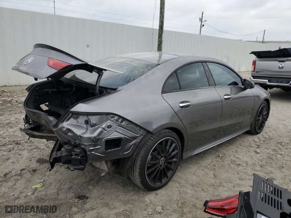 2022 Mercedes-Benz CLA with VIN W1K5J4GB2NN295300, listed as a Copart auction lot 50547835 with 37,665 mi miles and Salvage Title. Bid and sale history available at carsss.com. Image 3.