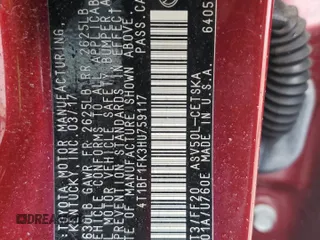 2017 Toyota Camry XLE z VIN 4T1BF1FK3HU759117, wystawiony jako Copart lot #55695805 z przebiegiem 43 144 mil mil oraz Szkoda całkowita • Salvage title. Historia ofert i sprzedaży dostępna na DreamBid. Obrazek 12.