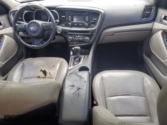 2015 Kia Optima EX z VIN 5XXGN4A70FG425339, wystawiony jako Copart lot #58744265 z przebiegiem 167 716 mil mil oraz Czysty tytuł • Clean title. Historia ofert i sprzedaży dostępna na DreamBid. Obrazek 8.
