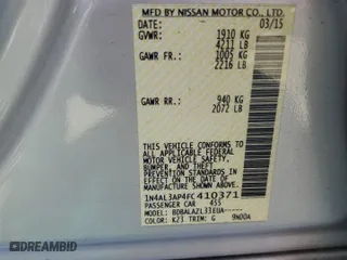 2015 Nissan Altima 2.5 SV with VIN 1N4AL3AP4FC410371, listed as a Copart auction lot 52393545 with 53,453 mi miles and Salvage Title. Bid and sale history available at carsss.com. Image 12.