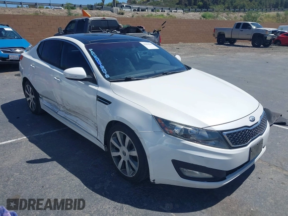 2013 Kia Optima SX with VIN 5XXGR4A65DG168350, listed as a IAAI auction lot 42254369 with 112,496 mi miles and . Bid and sale history available at DreamBid. Image 1.