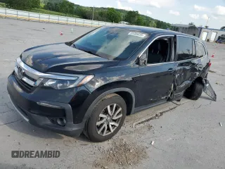 2021 Honda Pilot EX-L z VIN 5FNYF5H54MB038661, wystawiony jako Copart lot #55385035 z przebiegiem 56 686 mil mil oraz Szkoda całkowita • Salvage title. Historia ofert i sprzedaży dostępna na DreamBid. Obrazek 1.