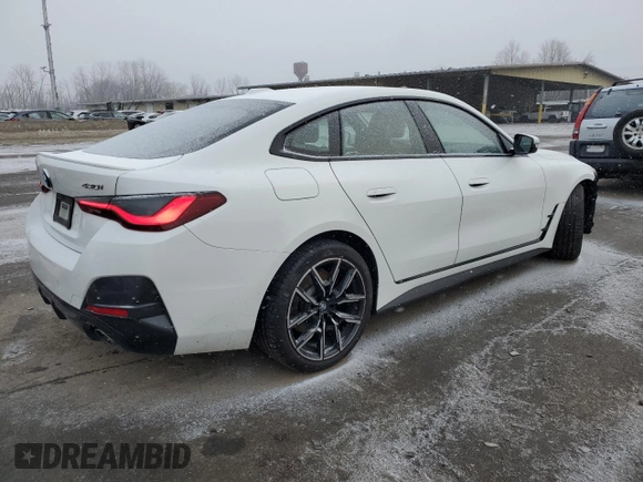 2023 BMW 4 Series 430i xDrive with VIN WBA73AV03PFP03200, listed as a Copart auction lot 87922935 with 44,003 mi miles and Salvage title. Bid and sale history available at DreamBid. Image 3.