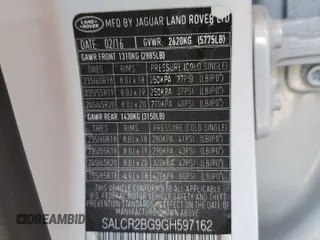 2016 Land Rover Discovery Sport HSE with VIN SALCR2BG9GH597162, listed as a Copart auction lot 47205295 with 93,802 mi miles and Salvage Title. Bid and sale history available at carsss.com. Image 13.