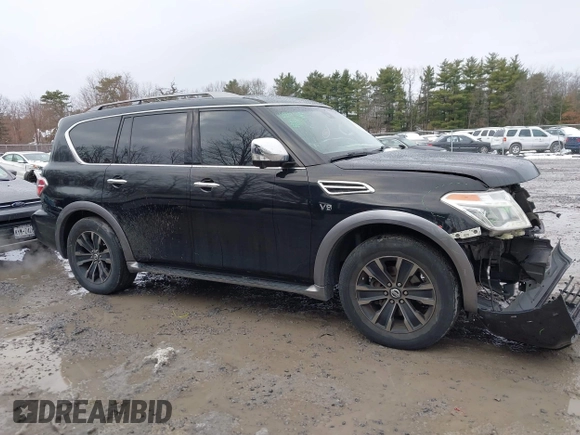 2017 Nissan Armada Platinum with VIN JN8AY2NF1H9302009, listed as a IAAI auction lot 40945027 with 97,008 mi miles. Bid and sale history available at carsss.com. Image 13.