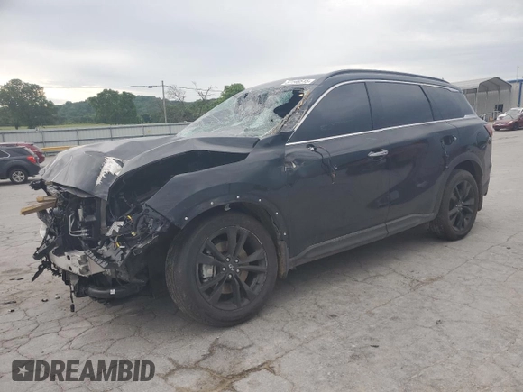 2025 Infiniti QX60 Luxe with VIN 5N1AL1FS8SC333957, listed as a Copart auction lot 57148515 with 22,624 mi miles and Salvage title. Bid and sale history available at DreamBid. Image 1.