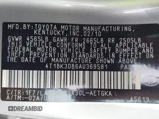 2010 Toyota Avalon XL with VIN 4T1BK3DB6AU369581, listed as a IAAI auction lot 42159063 with 137,996 mi miles and . Bid and sale history available at carsss.com. Image 9.