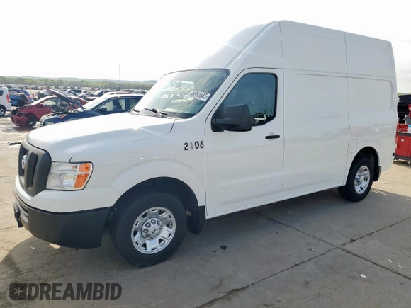 2021 Nissan NV Cargo SV z VIN 1N6BF0LY0MN802188, wystawiony jako Copart lot #49993645 z przebiegiem 161 274 mil mil oraz Szkoda całkowita • Salvage title. Historia ofert i sprzedaży dostępna na DreamBid. Obrazek 1.