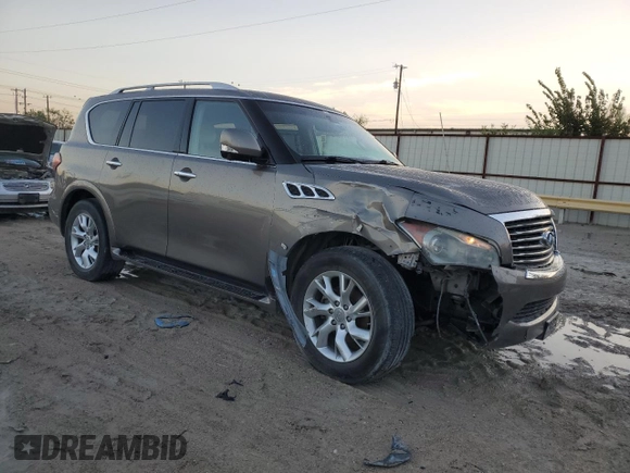 2013 Infiniti QX56 with VIN JN8AZ2NE5D9042275, listed as a Copart auction lot 78500824 with 210,346 mi miles and Salvage Title. Bid and sale history available at carsss.com. Image 4.