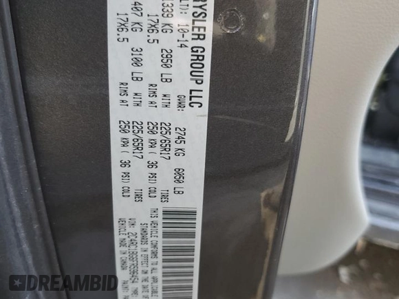 2015 Chrysler Town & Country Touring with VIN 2C4RC1BG6FR596454, listed as a Copart auction lot 45336685 with 114,070 mi miles and Salvage Title. Bid and sale history available at DreamBid. Image 13.
