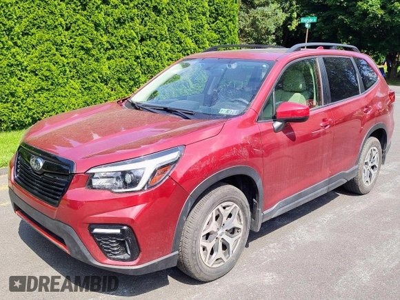 2021 Subaru Forester Premium with VIN JF2SKAJC7MH488860, listed as a Copart auction lot 66922305 with 20,535 mi miles and Salvage title. Bid and sale history available at DreamBid. Image 2.