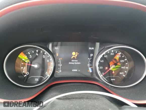 2017 Jeep Compass Trailhawk с VIN 3C4NJDDB6HT689305, выставлен на аукционе Copart как лот 54889585 с пробегом 43 686 миль миль и Списание • Salvage title. История ставок и продаж доступна на DreamBid. Изображение 9.