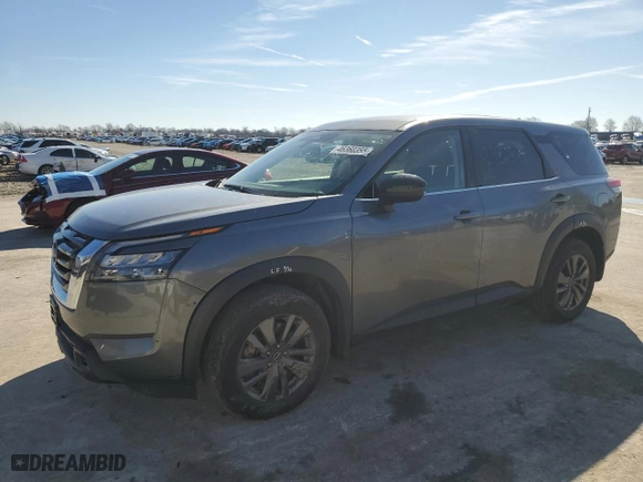 2023 Nissan Pathfinder S with VIN 5N1DR3AA0PC273976, listed as a Copart auction lot 46360355 with 48,280 mi miles and Salvage Title. Bid and sale history available at carsss.com. Image 1.