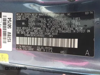 2014 Toyota Sienna LE AAS with VIN 5TDKK3DC4ES464647, listed as a IAAI auction lot 42132627 with 130,724 mi miles and . Bid and sale history available at DreamBid. Image 9.