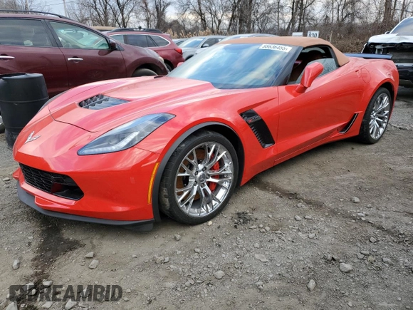 2016 Chevrolet Corvette Z06 3LZ with VIN 1G1YU3D63G5600184, listed as a Copart auction lot 88636455 with 4,042 mi miles and Salvage Title. Bid and sale history available at carsss.com. Image 1.