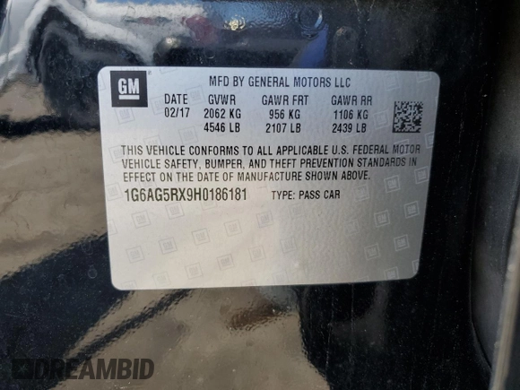 2017 Cadillac ATS AWD z VIN 1G6AG5RX9H0186181, wystawiony jako Copart lot #55586765 z przebiegiem 97 567 mil mil oraz Szkoda całkowita • Salvage title. Historia ofert i sprzedaży dostępna na DreamBid. Obrazek 12.