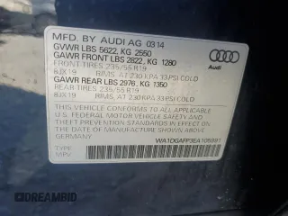 2014 Audi Q5 Premium Plus with VIN WA1DGAFP3EA105991, listed as a Copart auction lot 44204945 with 115,102 mi miles and Salvage Title. Bid and sale history available at carsss.com. Image 13.
