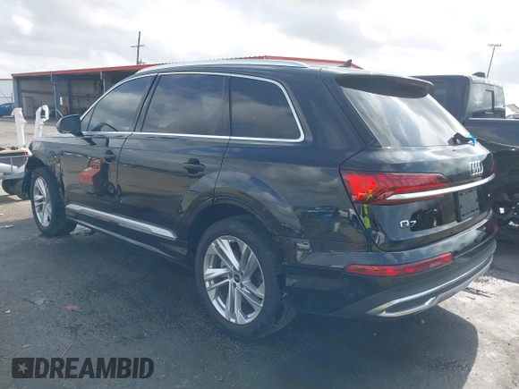 2023 Audi Q7 Premium Plus with VIN WA1LXBF74PD000475, listed as a IAAI auction lot 41559628 with 26,452 mi miles. Bid and sale history available at carsss.com. Image 3.