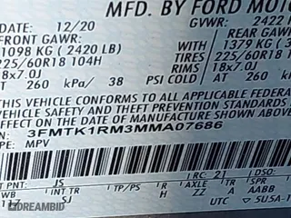 2021 Ford Mustang Mach-E Select with VIN 3FMTK1RM3MMA07686, listed as a IAAI auction lot 41702088 with 26,158 mi miles. Bid and sale history available at carsss.com. Image 9.