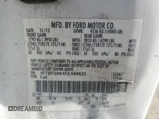 2014 Ford Super Duty F-250 SRW XL with VIN 1FTBF2A61EEA88623, listed as a Copart auction lot 44468835 with 280,258 mi miles and Salvage Title. Bid and sale history available at carsss.com. Image 13.