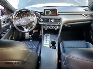 2019 Genesis G70 Advanced with VIN KMTG44LA0KU014928, listed as a Copart auction lot 79976264 with 55,063 mi miles and Salvage Title. Bid and sale history available at DreamBid. Image 8.