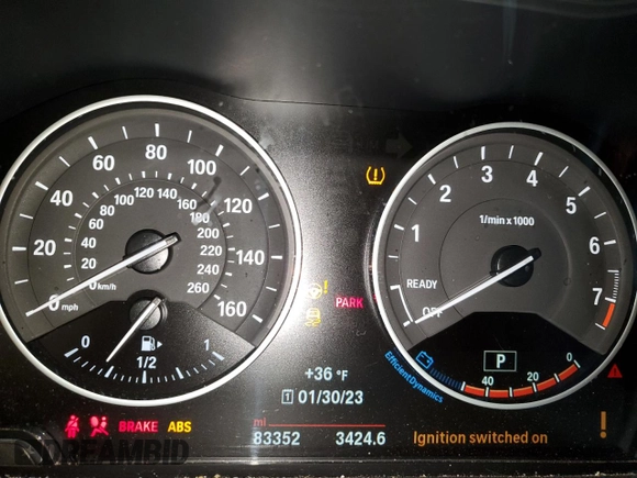 2016 BMW X1 xDrive28i with VIN WBXHT3C35G5E48397, listed as a Copart auction lot 38534333 with 83,352 mi miles. Bid and sale history available at carsss.com. Image 9.