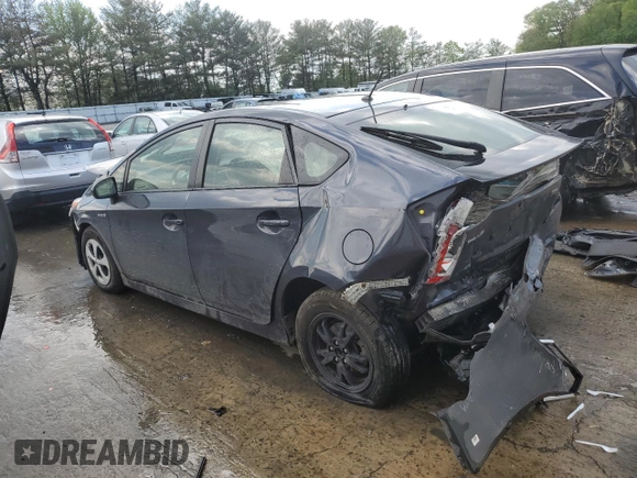 2014 Toyota Prius Four with VIN JTDKN3DU5E0393834, listed as a Copart auction lot 55593975 with Not Provided miles and Salvage Title. Bid and sale history available at DreamBid. Image 2.