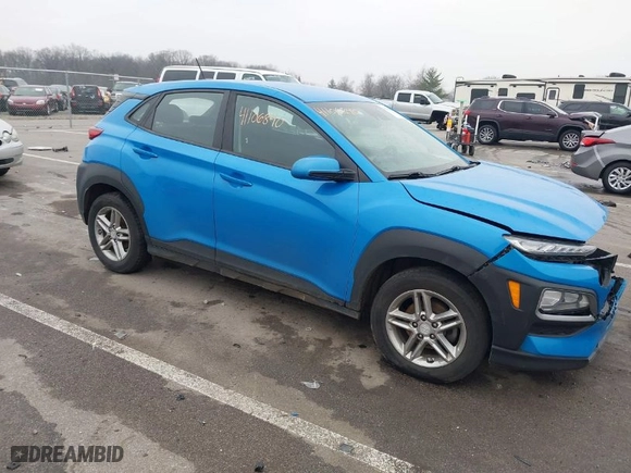 2019 Hyundai Kona SE with VIN KM8K12AA4KU227000, listed as a IAAI auction lot 41106840 with 143,657 mi miles. Bid and sale history available at carsss.com. Image 1.