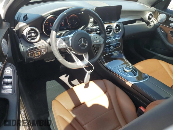 2021 Mercedes-Benz C 300 with VIN W1KWF8DBXMR610630, listed as a Copart auction lot 50550545 with 44,072 mi miles and Non Repairable. Bid and sale history available at carsss.com. Image 8.