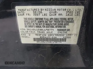 2008 Nissan Sentra S with VIN 3N1AB61E88L698774, listed as a IAAI auction lot 42044786 with 229,505 mi miles and . Bid and sale history available at DreamBid. Image 9.