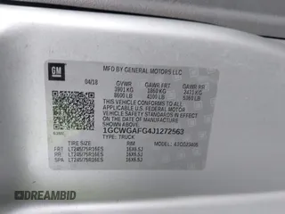 2018 Chevrolet Express Cargo Van with VIN 1GCWGAFG4J1272563, listed as a IAAI auction lot 41107558 with 1 mi miles. Bid and sale history available at carsss.com. Image 9.