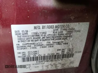 2008 Ford Taurus SEL with VIN 1FAHP24W28G167574, listed as a Copart auction lot 51049575 with 220,008 mi miles and Salvage Title. Bid and sale history available at carsss.com. Image 14.