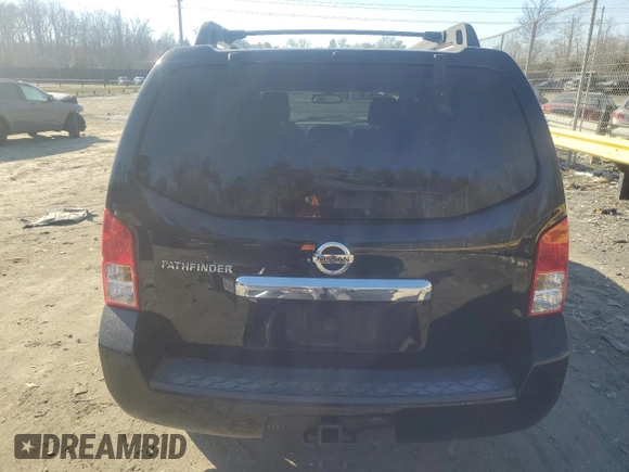 2012 Nissan Pathfinder S with VIN 5N1AR1NB9CC608205, listed as a Copart auction lot 45736625 with 0 mi miles and Non Repairable. Bid and sale history available at carsss.com. Image 6.
