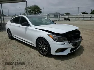 2018 Genesis G80 Sport with VIN KMHGN4JB2JU237330, listed as a Copart auction lot 58870695 with 61,417 mi miles and Salvage title. Bid and sale history available at DreamBid. Image 14.