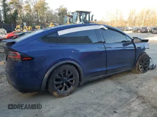 2022 Tesla Model X with VIN 7SAXCDE59NF358968, listed as a Copart auction lot 45954875 with Not Provided miles and Salvage Title. Bid and sale history available at DreamBid. Image 3.