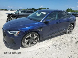 2021 Audi e-tron Sportback S line Premium with VIN WA11AAGE9MB031485, listed as a Copart auction lot 61032045 with 31,934 mi miles and Salvage title. Bid and sale history available at DreamBid. Image 1.