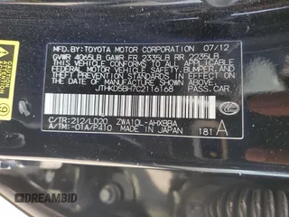 2012 Lexus CT 200h с VIN JTHKD5BH7C2116168, выставлен на аукционе Copart как лот 64315865 с пробегом 162 985 миль миль и Списание • Salvage title. История ставок и продаж доступна на DreamBid. Изображение 13.