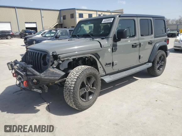 2020 Jeep Wrangler Unlimited Willys with VIN 1C4HJXDN3LW117023, listed as a Copart auction lot 43269955 with 44,182 mi miles and Salvage title. Bid and sale history available at DreamBid. Image 1.