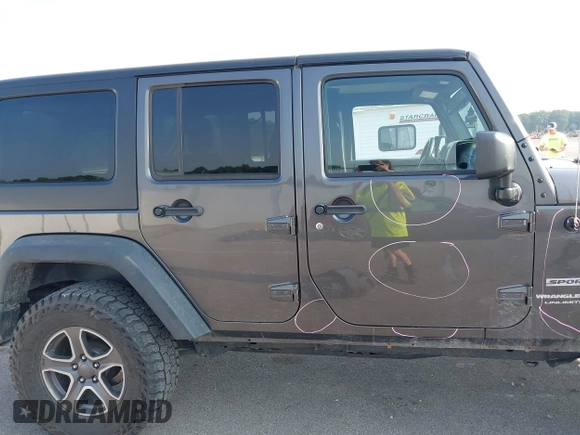 2018 Jeep Wrangler Unlimited Sport S with VIN 1C4BJWDG6JL854359, listed as a IAAI auction lot 42423170 with 84,470 mi miles and . Bid and sale history available at DreamBid. Image 14.