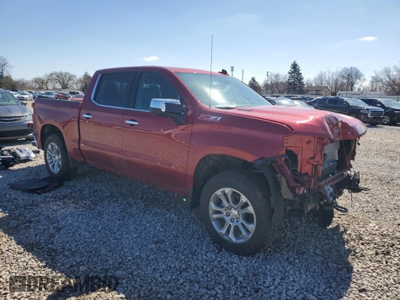 2024 Chevrolet Silverado 1500 LTZ with VIN 1GCUDGE89RZ382308, listed as a Copart auction lot 48109755 with 3,272 mi miles and Salvage Title. Bid and sale history available at DreamBid. Image 4.