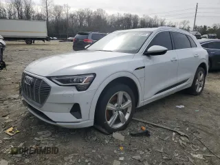 2019 Audi e-tron Premium Plus with VIN WA1LAAGE5KB024605, listed as a Copart auction lot 45291305 with 79,446 mi miles and Salvage Title. Bid and sale history available at carsss.com. Image 1.