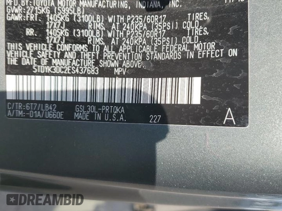 2014 Toyota Sienna XLE z VIN 5TDYK3DC2ES437683, wystawiony jako Copart lot #60549975 z przebiegiem 145 608 mil mil oraz Szkoda całkowita • Salvage title. Historia ofert i sprzedaży dostępna na DreamBid. Obrazek 13.