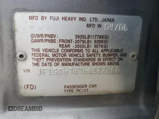 2006 Subaru Impreza i z VIN JF1GD67676G522680, wystawiony jako Copart lot #46356975 z przebiegiem 225 770 mil mil oraz Szkoda całkowita • Salvage title. Historia ofert i sprzedaży dostępna na DreamBid. Obrazek 12.