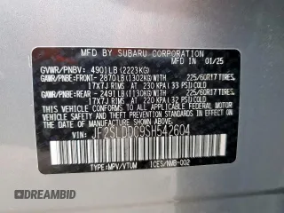 2025 Subaru Forester Premium with VIN JF2SLDDC9SH542604, listed as a Copart auction lot 60742965 with 440 mi miles and Salvage title. Bid and sale history available at DreamBid. Image 13.