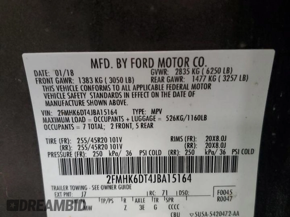 2018 Ford Flex Limited EcoBoost with VIN 2FMHK6DT4JBA15164, listed as a Copart auction lot 51117435 with 107,320 mi miles and Clean Title. Bid and sale history available at carsss.com. Image 13.