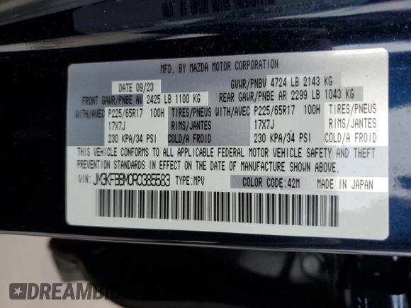 2024 Mazda CX-5 S Select with VIN JM3KFBBM0R0385583, listed as a Copart auction lot 48931005 with 19,220 mi miles and Salvage Title. Bid and sale history available at carsss.com. Image 14.