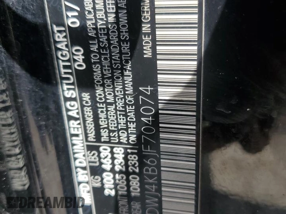 2018 Mercedes-Benz C 300 with VIN WDDWJ4KB6JF704074, listed as a Copart auction lot 57957375 with 97,267 mi miles and Salvage title. Bid and sale history available at DreamBid. Image 12.