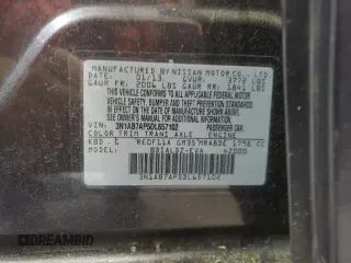 2013 Nissan Sentra FE+ S with VIN 3N1AB7AP5DL657102, listed as a Copart auction lot 54579015 with 122,419 mi miles and Salvage Title. Bid and sale history available at DreamBid. Image 12.